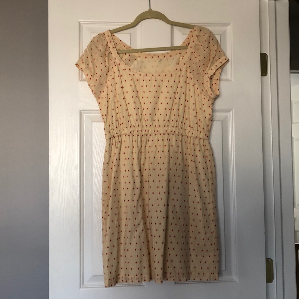 J. Crew cotton dress with red polka dots
